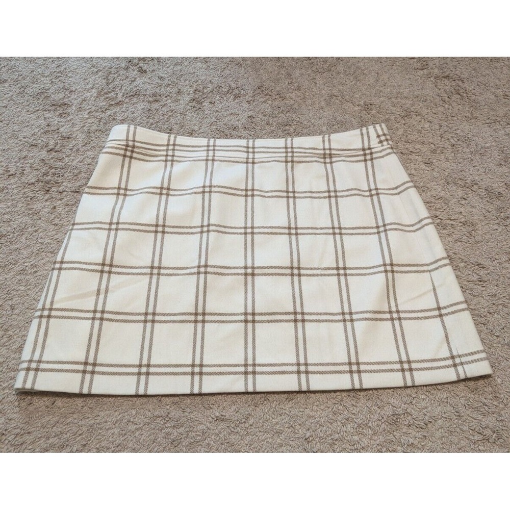 J Crew Factory Plaid Wool Blend Mini Skirt Plus Sz 24 Fall Academia Gilmore Girl
